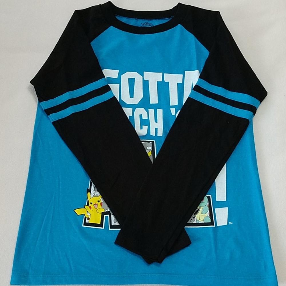 NEW Boys Pokemon T-shirt Graphic Gotta Catch'em All Nintendo Color Block L Sl Md - Picture 3 of 7